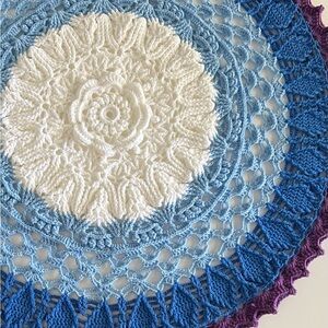 Handmade crocheted Mandala Baby Blanket 33”